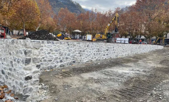 Muret en pierre, Albertville, FSM