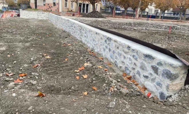Muret en pierre, Albertville, FSM
